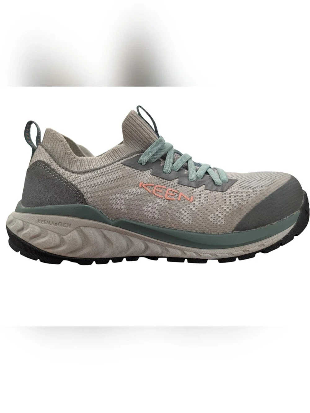 Keen Women's Light Gray and Teal Athletic Sneaker